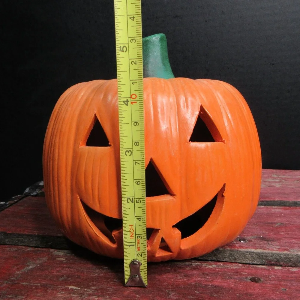Vintage Jack-o'-Lantern Pumpkin Halloween Decor Ceramic Clay Yard Art Taiwan